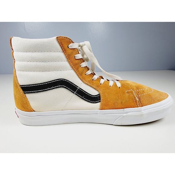VANS Sk8-Mid Top Off The Wall Sneaker Mustard Yellow Gold Men's 10.5 Women's 12 - Picture 10 of 16
